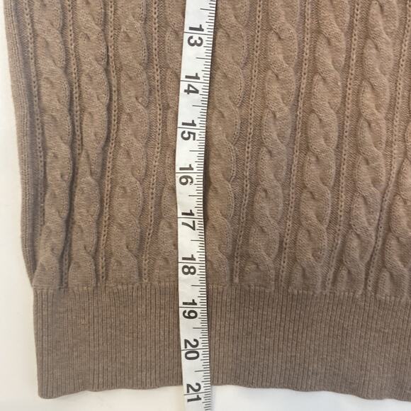 Karen Scott Petites Tan Cable Knit Long Sleeve Partial Zip Sweater EUC Sz SP - Picture 11 of 11
